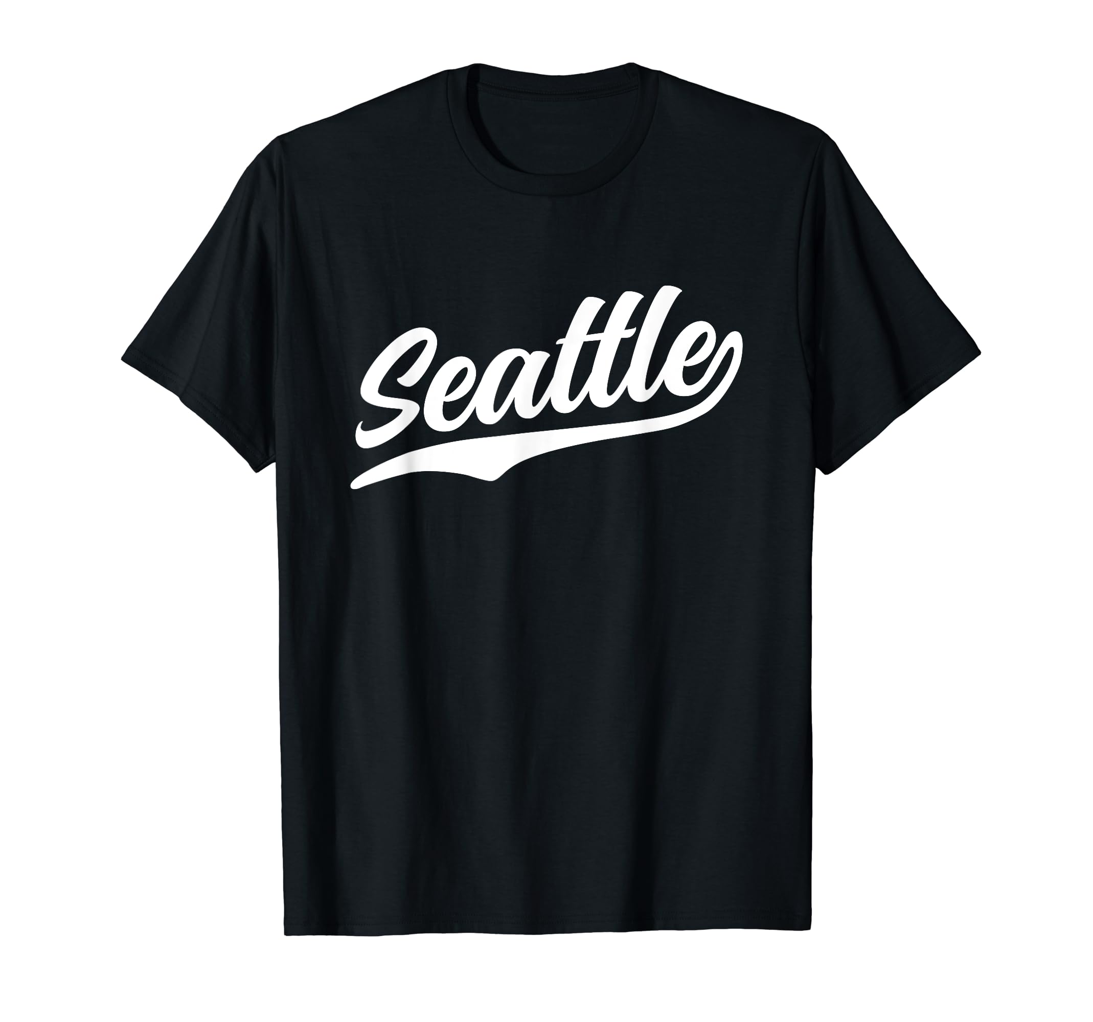 Seattle Illinois Script 1970S White T-Shirt - Novelty Apparel for Adults - T-Shirt, Sweatshirt, Hoodie
