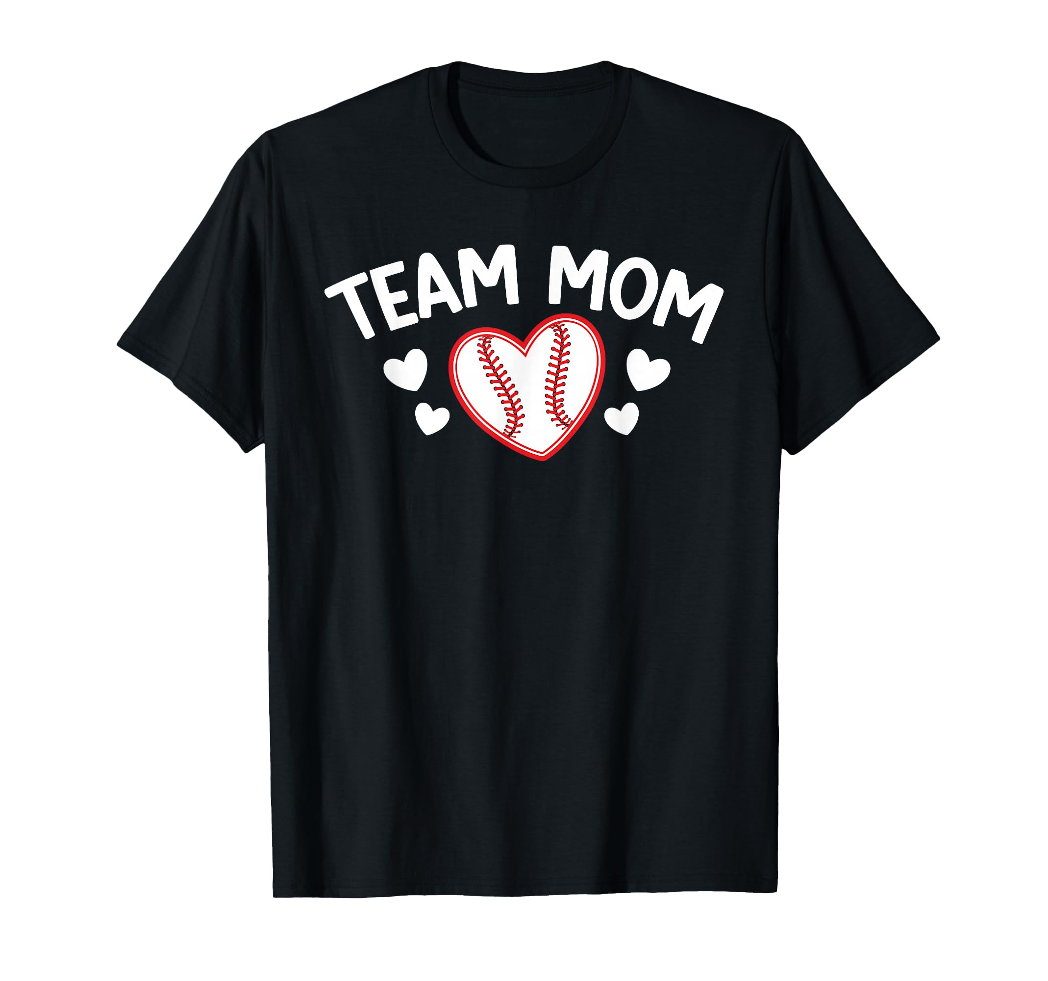 Team Mom Heart Baseball Team Mom T-Shirt - Minimalist Print for Adults - T-Shirt, Sweatshirt, Hoodie