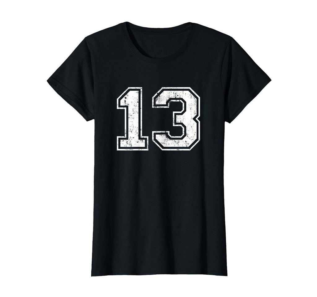 Number 13 Distressed Thirteen Sport T-Shirt - Custom Art Print Men Women - T-Shirt, Sweatshirt, Hoodie