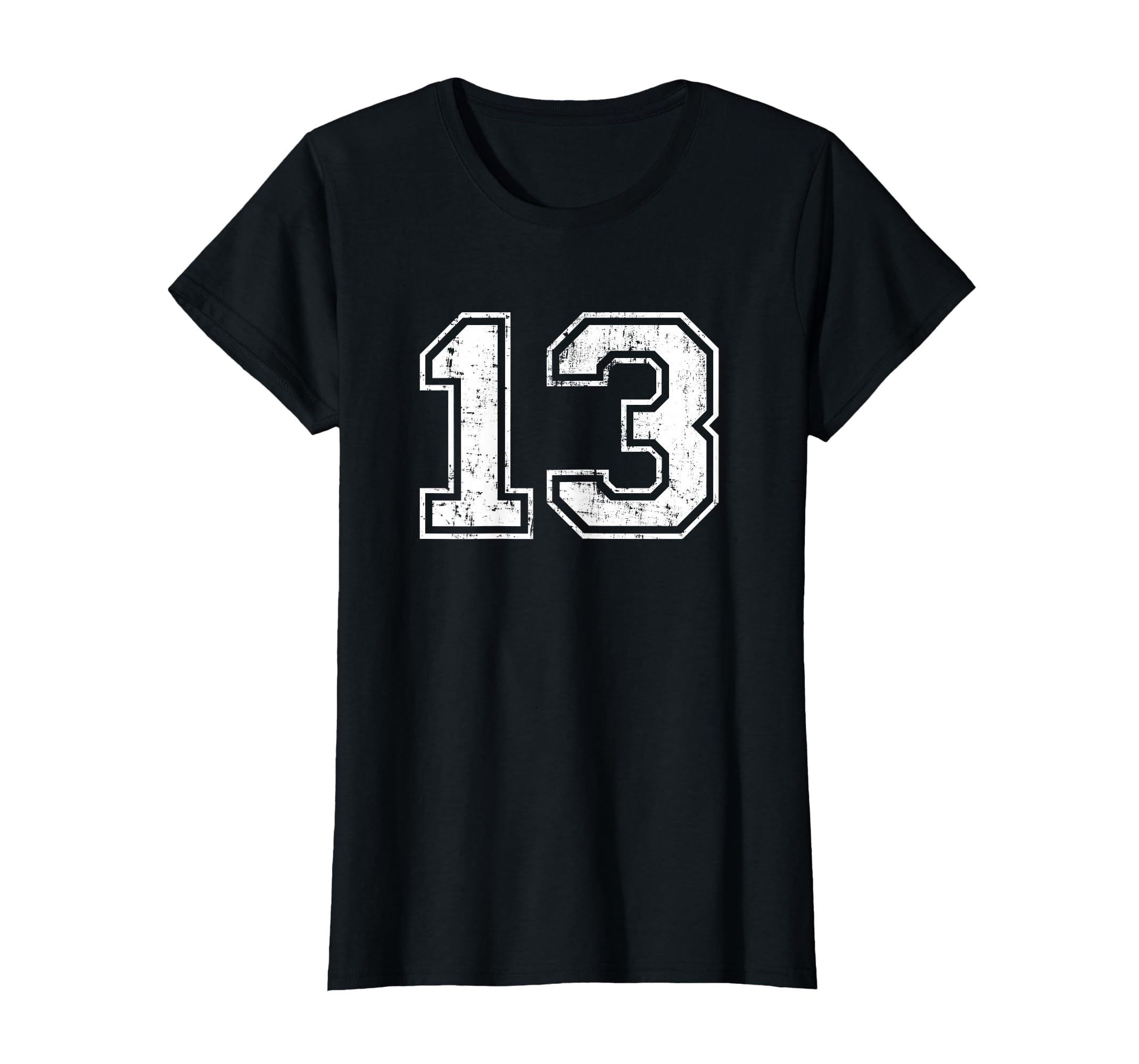 Number 13 Distressed Thirteen Sport T-Shirt - Custom Art Print Men Women - T-Shirt, Sweatshirt, Hoodie