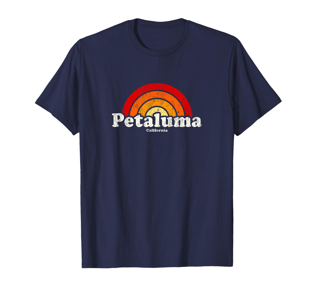 Petaluma California Ca 70S Rainbow T-Shirt - Custom Art Print Unisex - T-Shirt, Sweatshirt, Hoodie