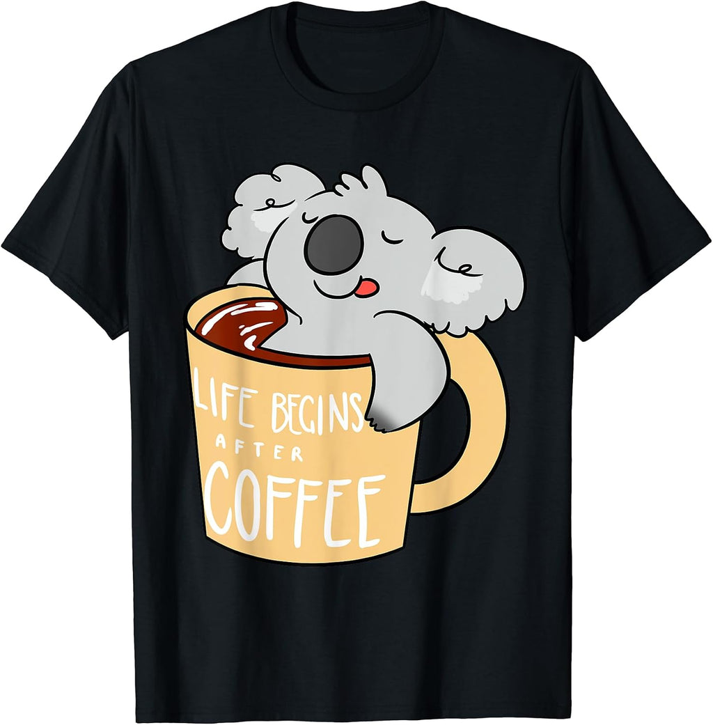 Funny Koala and Coffee - Adult & Kids T-Shirts, Sweatshirts & Hoodies apparel design preview 1