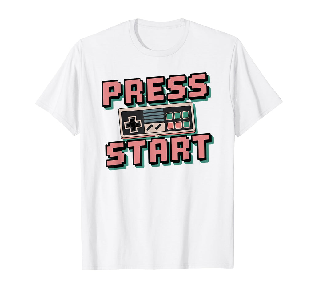 Gaming Press Start Gaming Arcade T-Shirt - Custom Art Print Men Women - T-Shirt, Sweatshirt, Hoodie