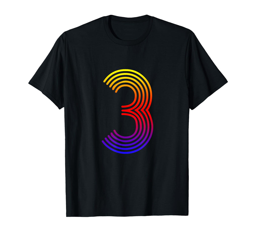 Number 3 Birthday Gift Disco Rainbow T-Shirt - Aesthetic Graphic Men Women - T-Shirt, Sweatshirt, Hoodie