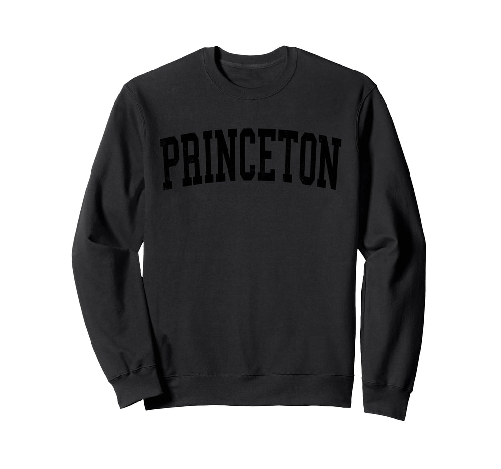 Princeton Tx Distressed Black Varsity Sweatshirt - Unique Graphic Unisex - T-Shirt, Sweatshirt, Hoodie