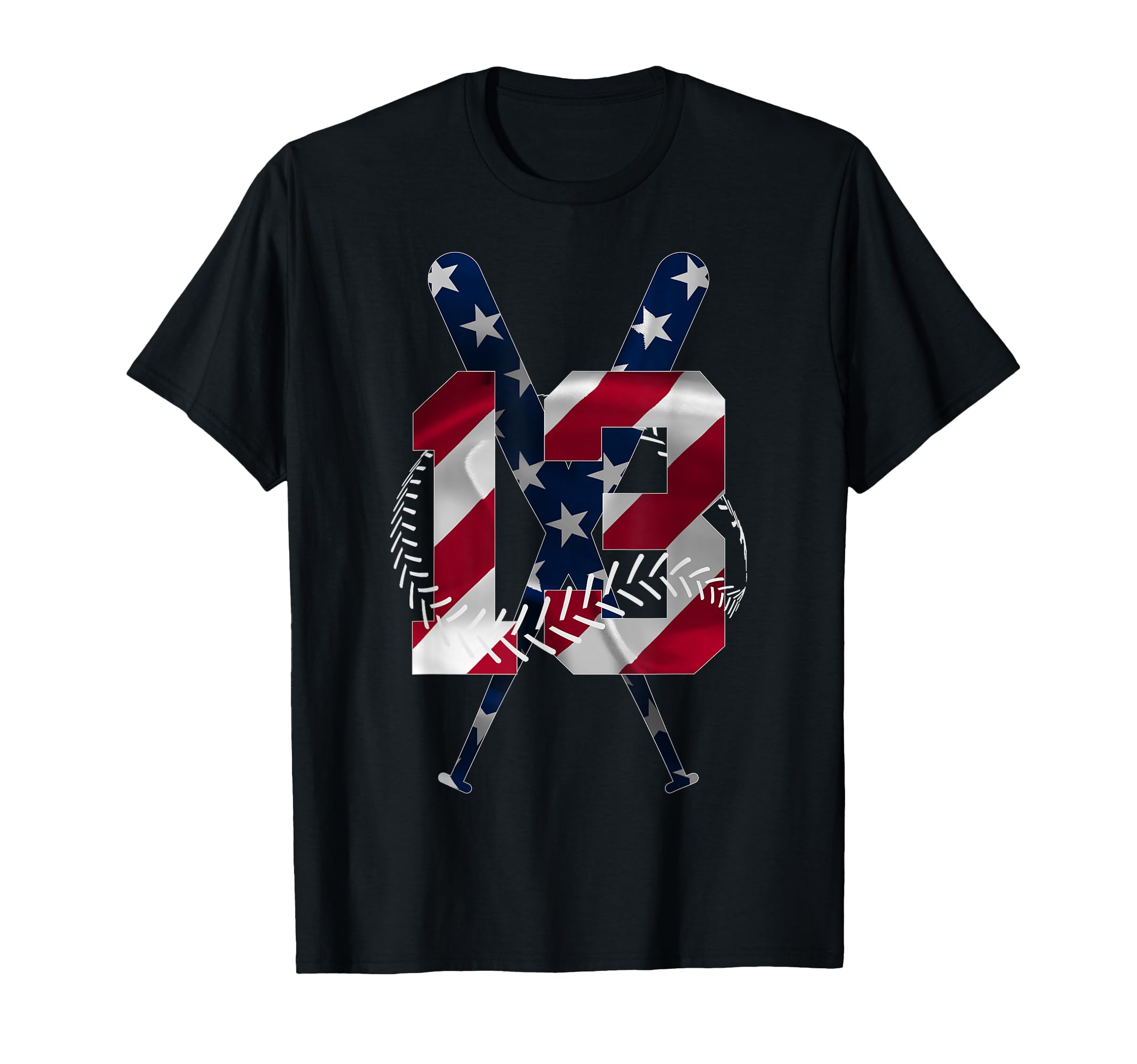 Number 13 Years Baseball 13Th Birthday T-Shirt - Graphic Print for Adults - T-Shirt, Sweatshirt, Hoodie