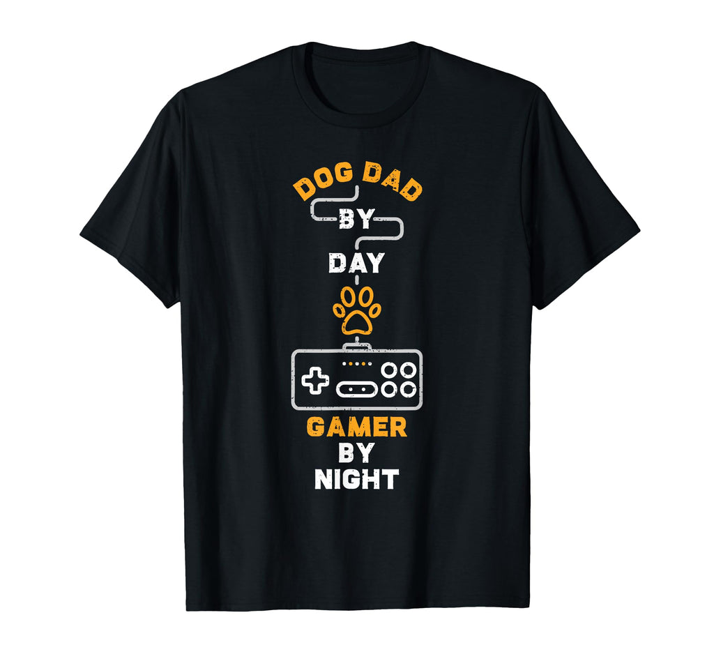 Dog Dad Day Gamer Night Gaming T-Shirt - Unique Graphic Men Women - T-Shirt, Sweatshirt, Hoodie