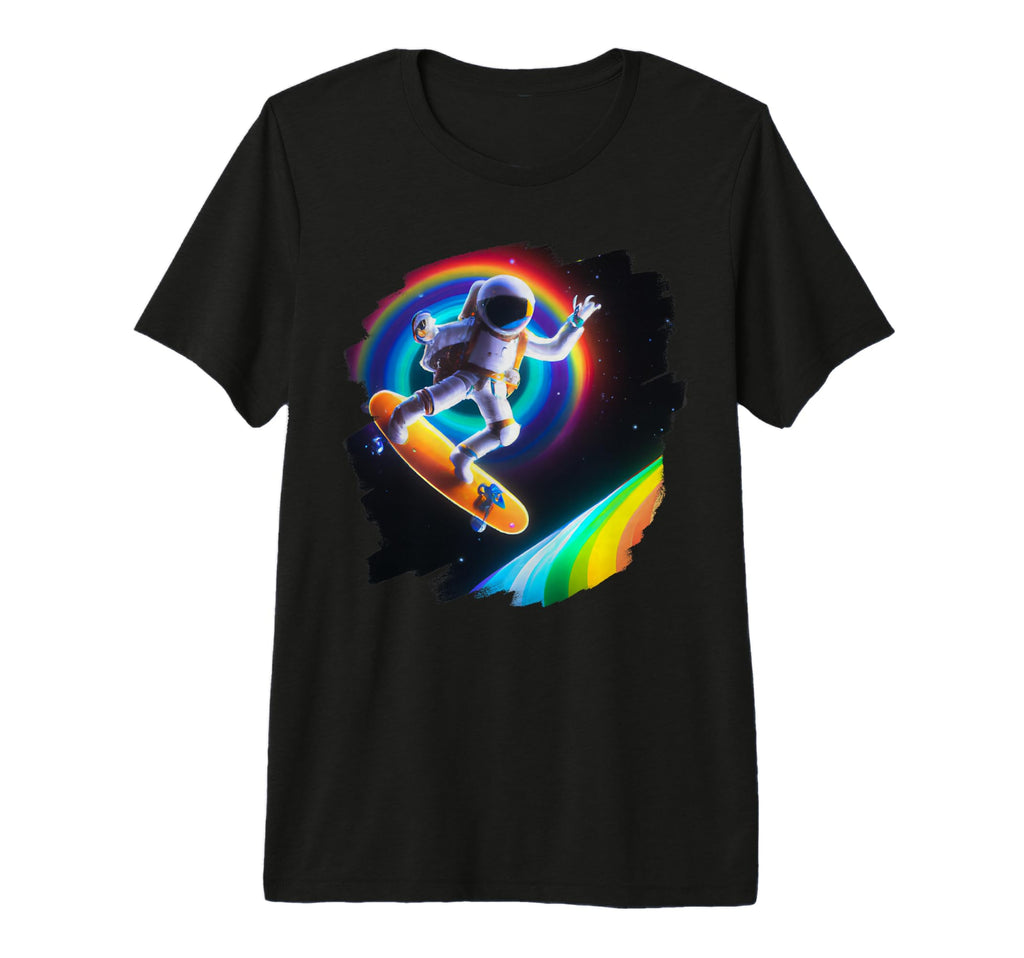 Astronaut Skateboarding Space T-Shirt - Fun Novelty Design Men Women - T-Shirt, Sweatshirt, Hoodie