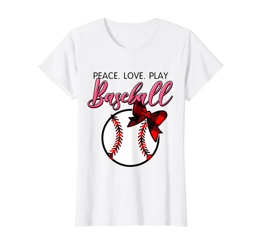 Baseball Peace Love Play Baseball Mom T-Shirt - Novelty Apparel Men Women - T-Shirt, Sweatshirt, Hoodie