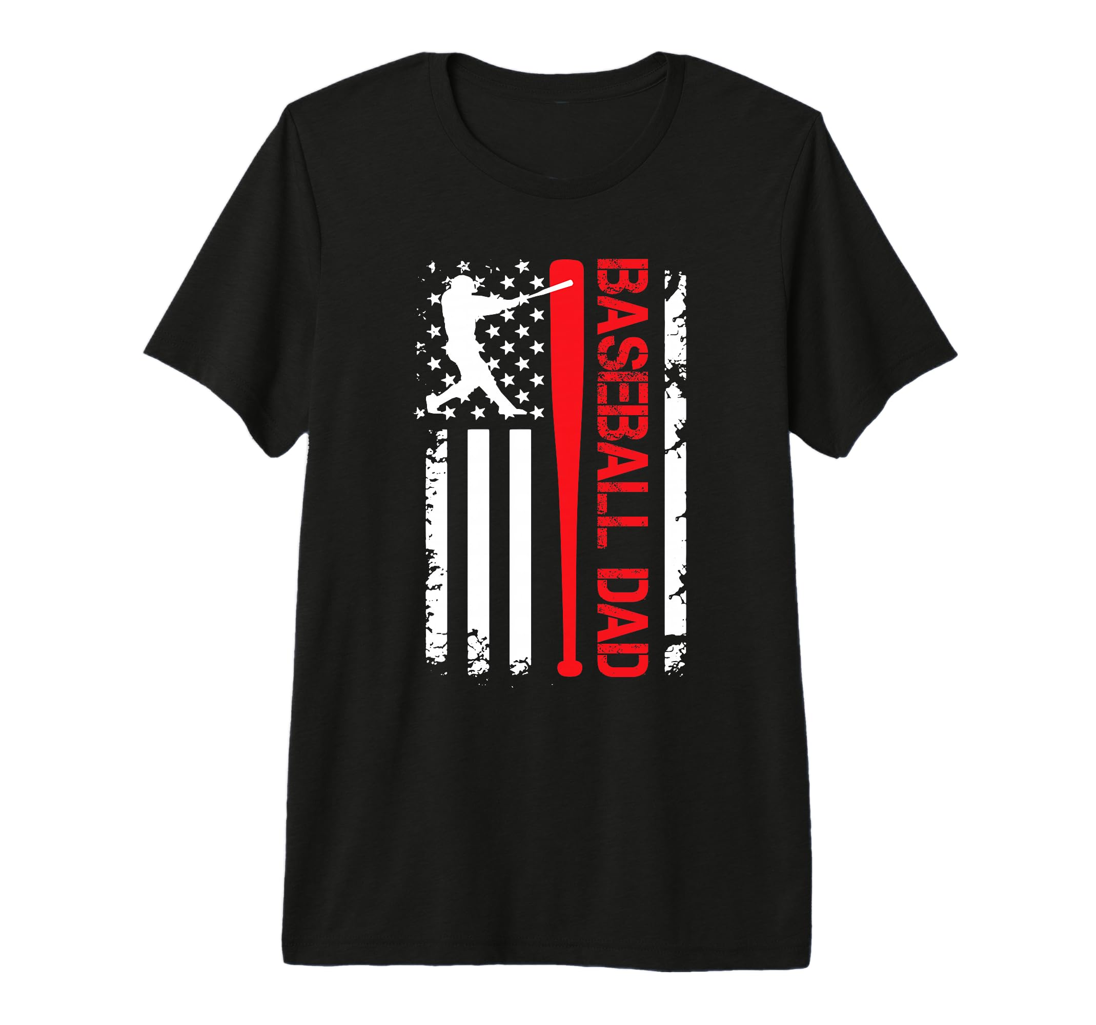 Baseball Dad Baseball American Us Flag T-Shirt - Unique Graphic Men Women - T-Shirt, Sweatshirt, Hoodie