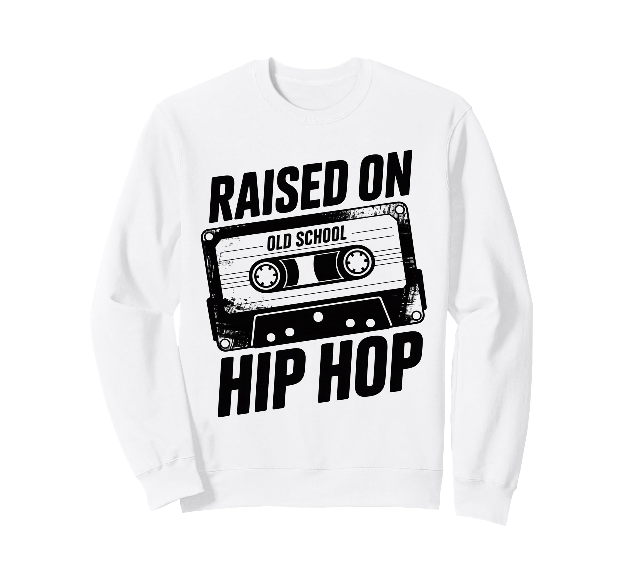 Old School Hip Hop Cassette Raised Sweatshirt - Graphic Print Men Women - T-Shirt, Sweatshirt, Hoodie