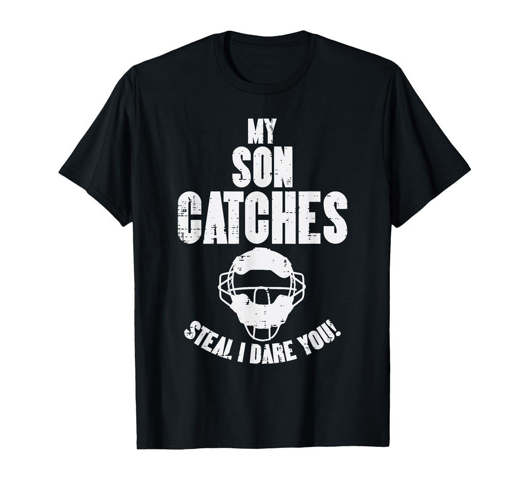 My Son Catches Baseball Catcher Funny T-Shirt - Graphic Print for Adults - T-Shirt, Sweatshirt, Hoodie