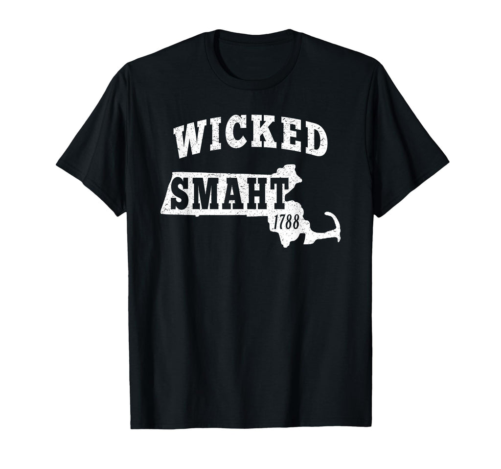 Wicked Smaht Boston Massachusetts Ma T-Shirt - Minimalist Print Men Women - T-Shirt, Sweatshirt, Hoodie