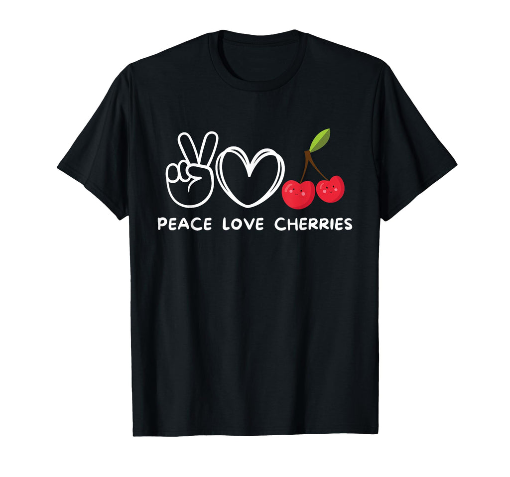 Peace Love Cherry Cherry Lover Fruit T-Shirt - Minimalist Print for Adults - T-Shirt, Sweatshirt, Hoodie
