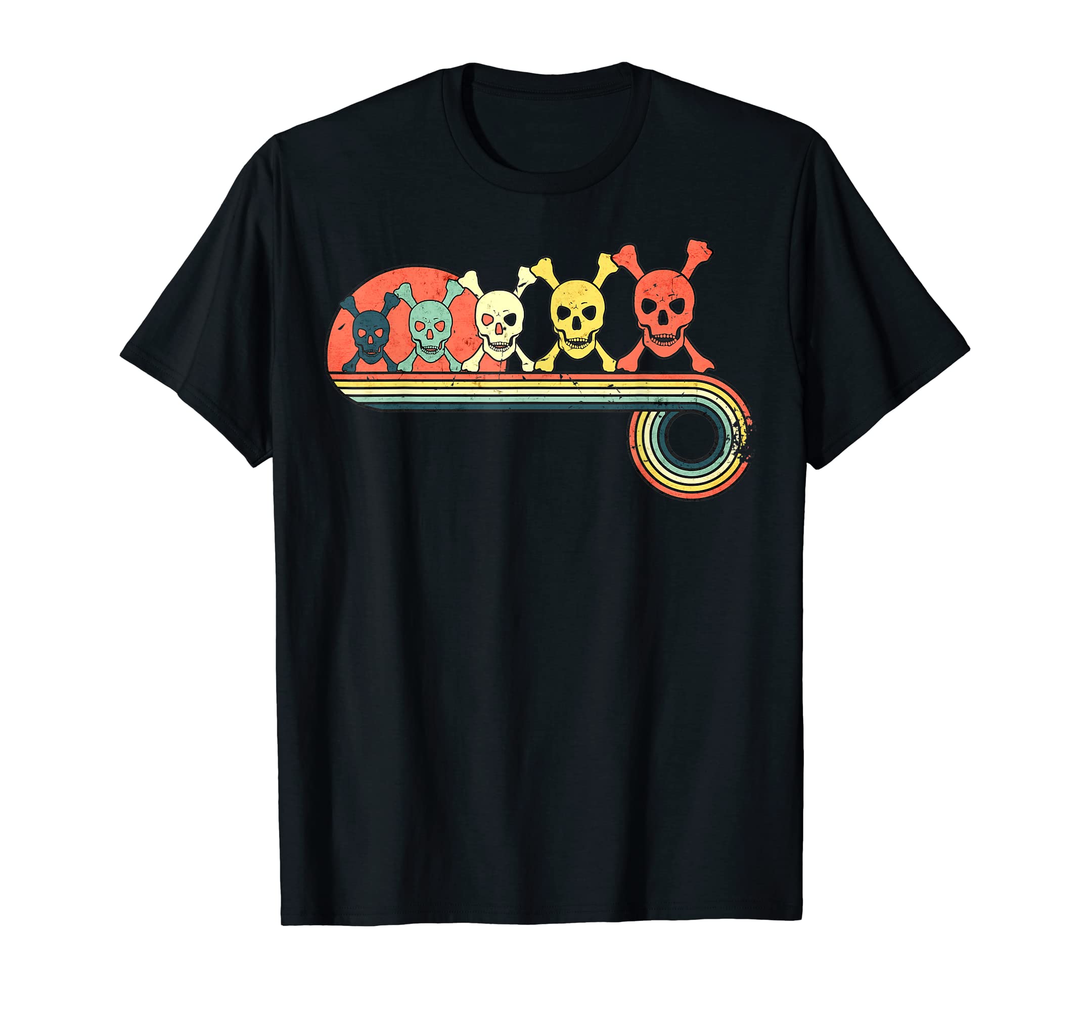 Skull Bones Sunset Rainbow T-Shirt - Custom Art Print Men Women - T-Shirt, Sweatshirt, Hoodie