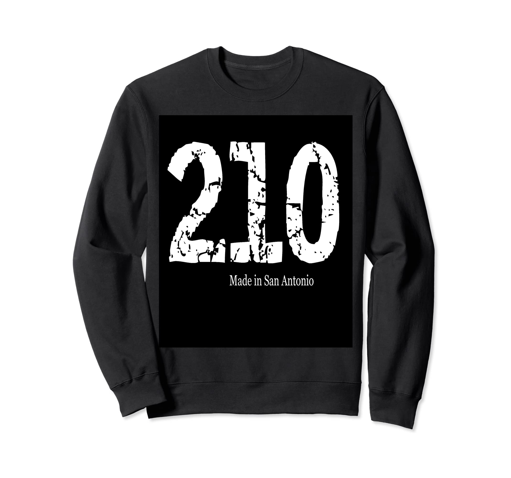 210 Made San Antonio Distressed Sweatshirt - Minimalist Print for Adults - T-Shirt, Sweatshirt, Hoodie