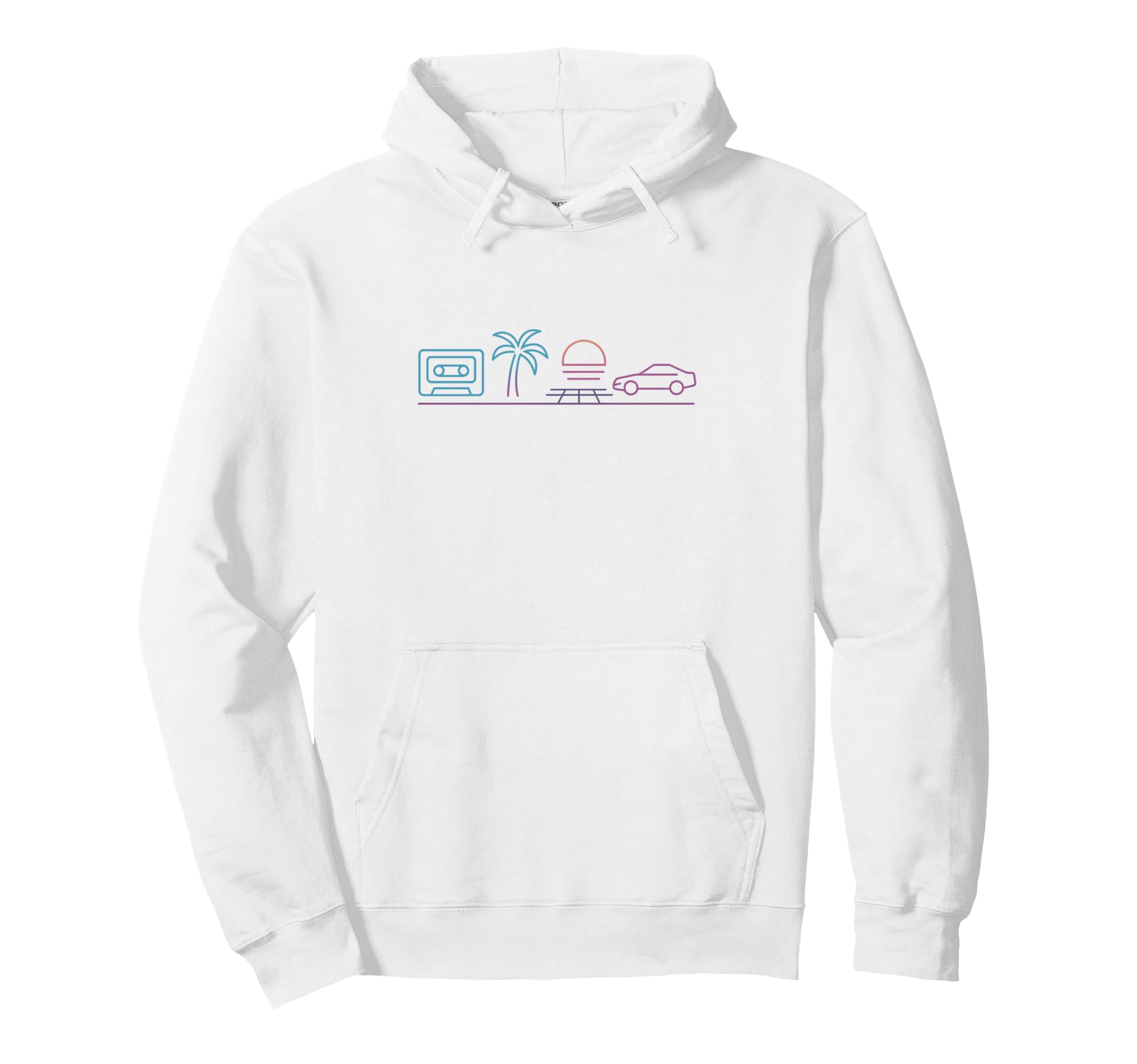 80S Synthwave Hoodie - Fun Novelty Design for Adults - T-Shirt, Sweatshirt, Hoodie