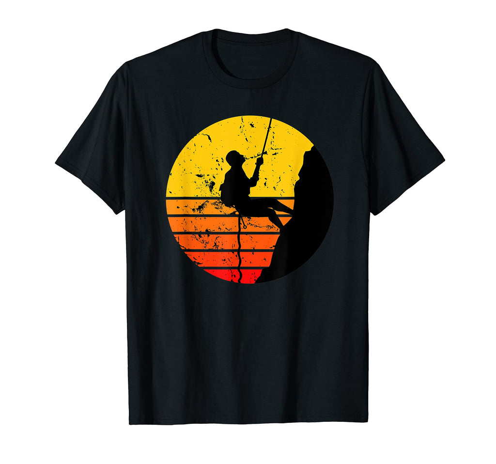 Rock Climbing Mountain Climber Sunset T-Shirt - Fun Novelty Design Unisex - T-Shirt, Sweatshirt, Hoodie
