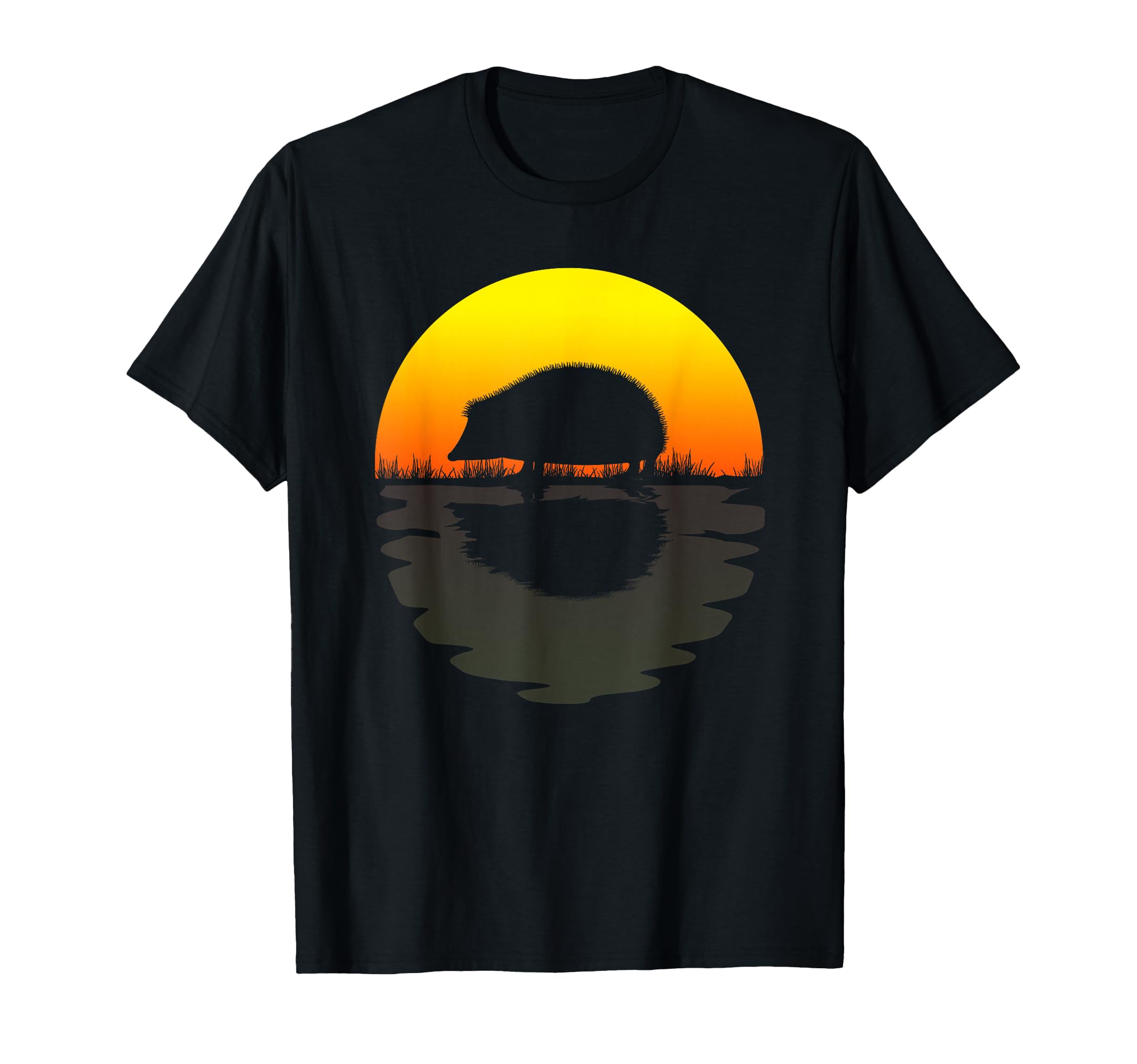 Hedgehog Sunset 70S Hedgehog T-Shirt - Custom Art Print Men Women - T-Shirt, Sweatshirt, Hoodie