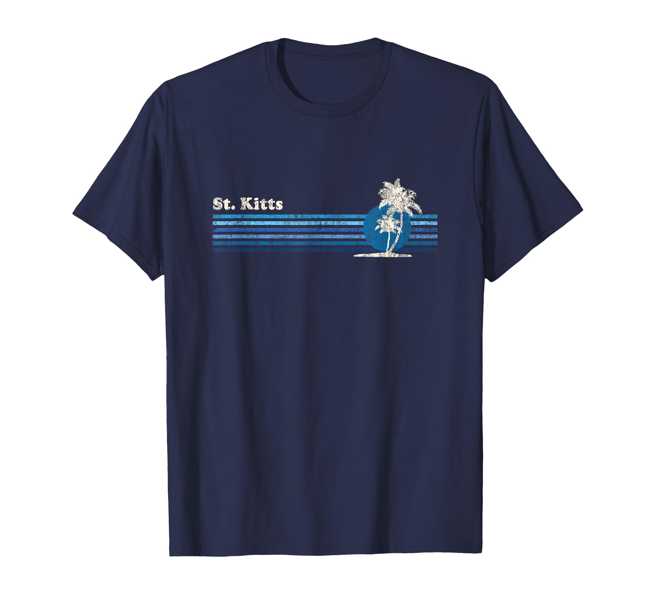St Kitts 80S Palm Trees Sunset T-Shirt - Trendy Graphic Unisex - T-Shirt, Sweatshirt, Hoodie