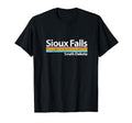 Sioux Falls South Dakota Worn Stripes T-Shirt - Trendy Graphic for Adults - T-Shirt, Sweatshirt, Hoodie