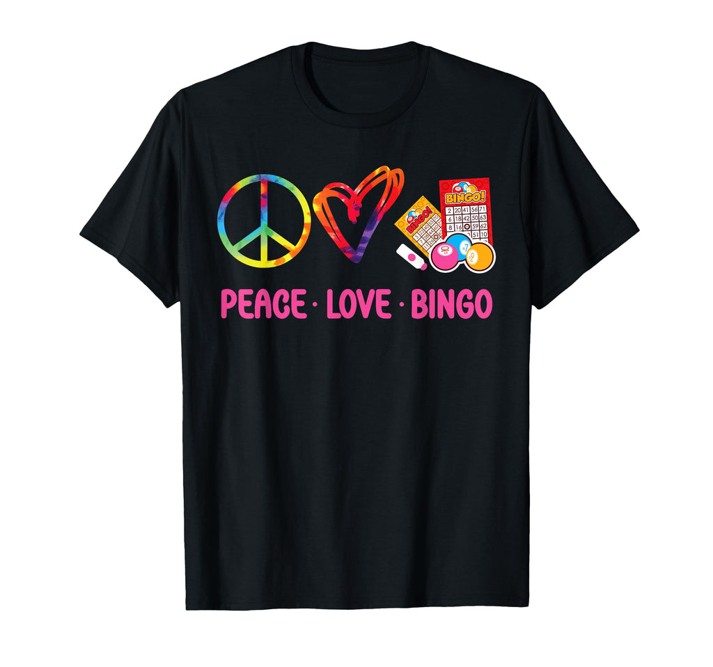 Bingo Player Tie Dye Peace Love T-Shirt - Fun Novelty Design for Adults - T-Shirt, Sweatshirt, Hoodie
