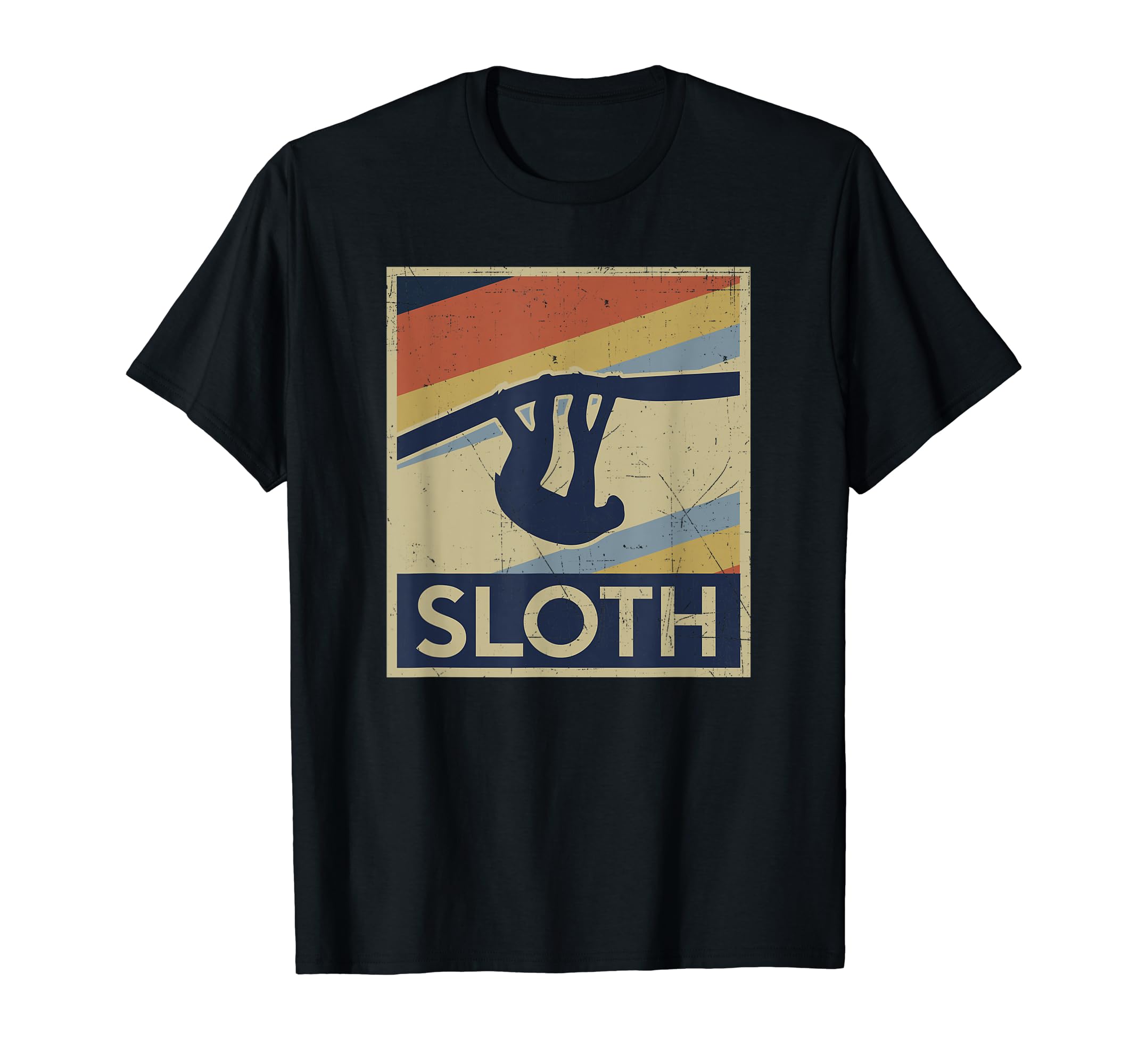 Sloth Funny Lazy Distressed T-Shirt - Custom Art Print Unisex - T-Shirt, Sweatshirt, Hoodie