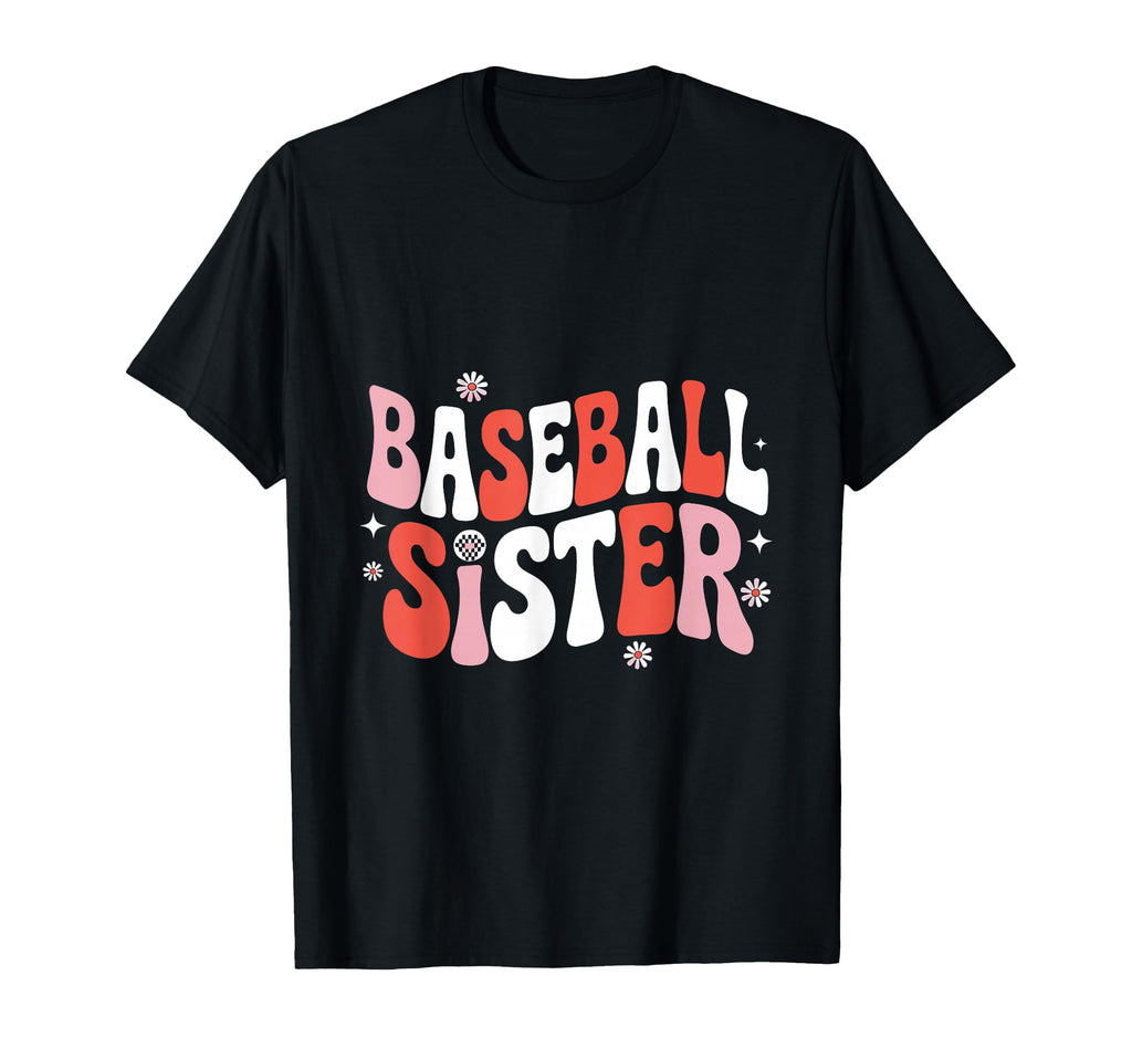 Baseball Sister Groovy Sports Little T-Shirt - Aesthetic Graphic Men Women - T-Shirt, Sweatshirt, Hoodie