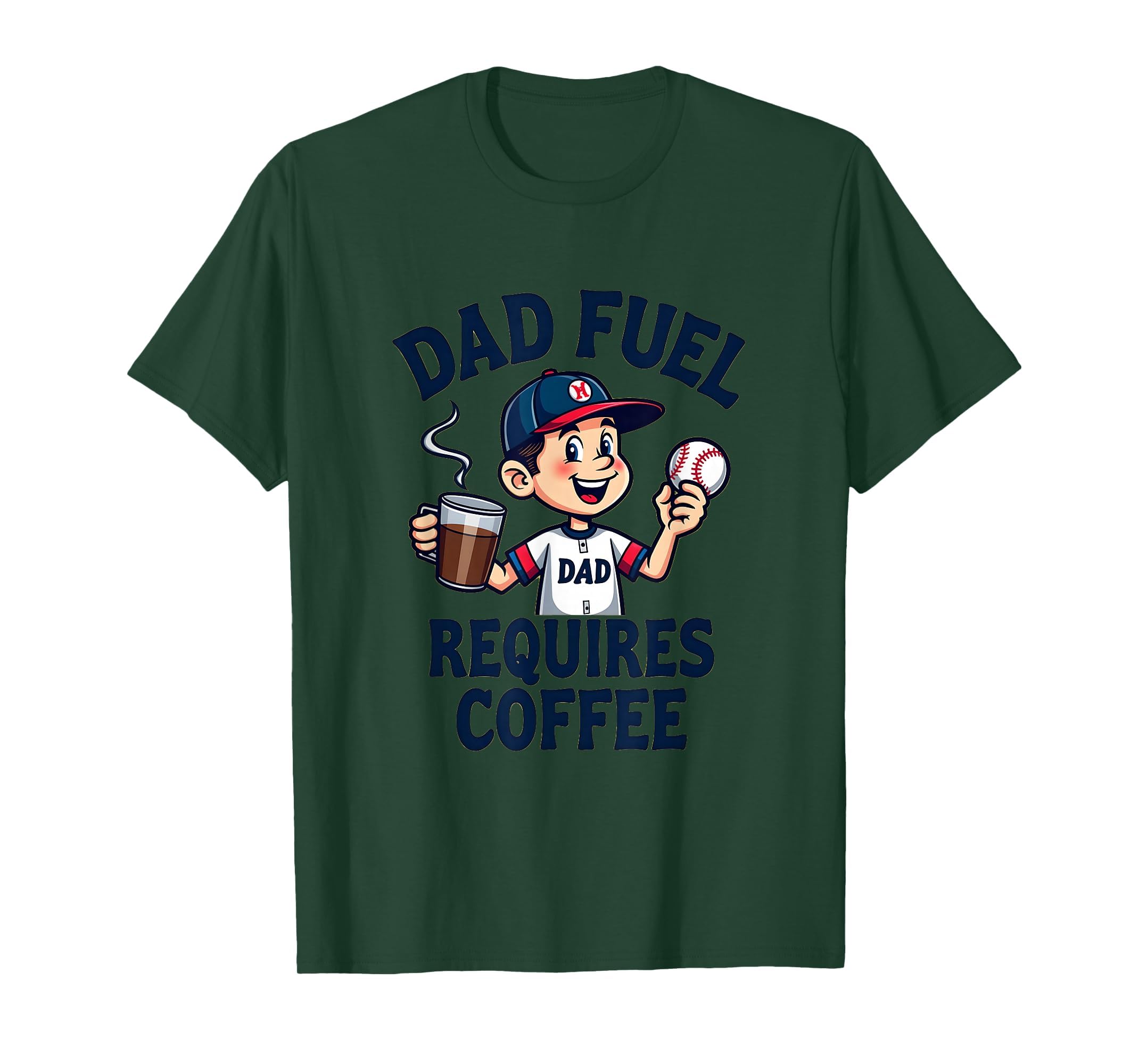 Dad Fuel Requires Coffee Baseball Parent T-Shirt - Unique Graphic Men Women - T-Shirt, Sweatshirt, Hoodie