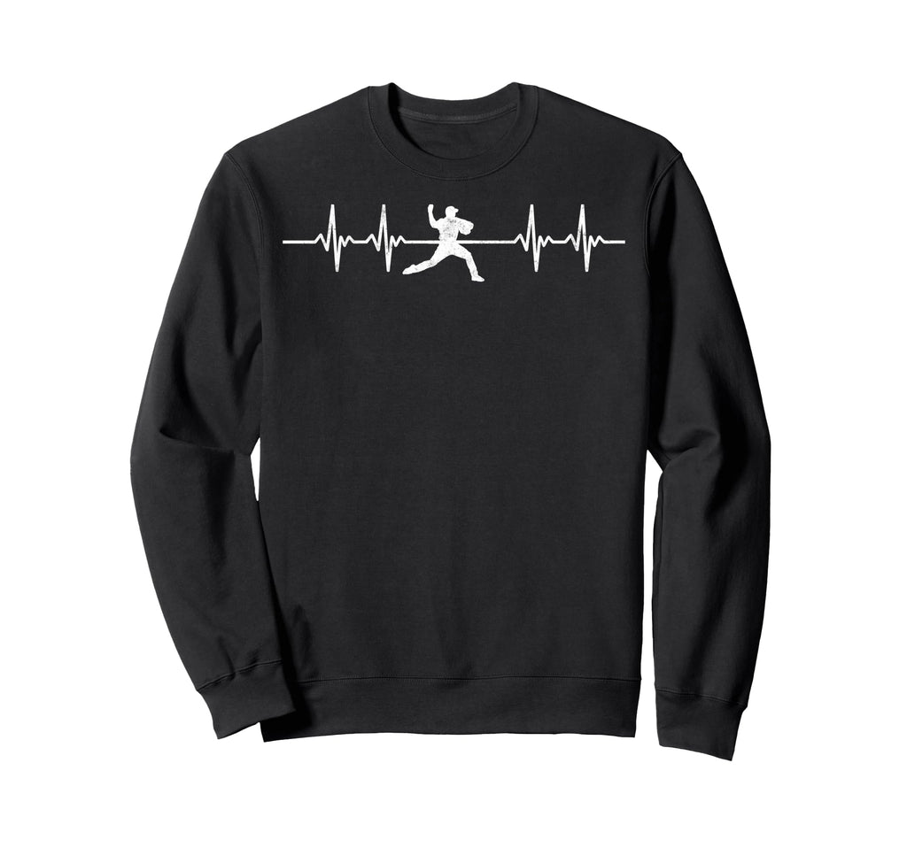 Baseball Player Heartbeat Coach Sweatshirt - Minimalist Print for Adults - T-Shirt, Sweatshirt, Hoodie