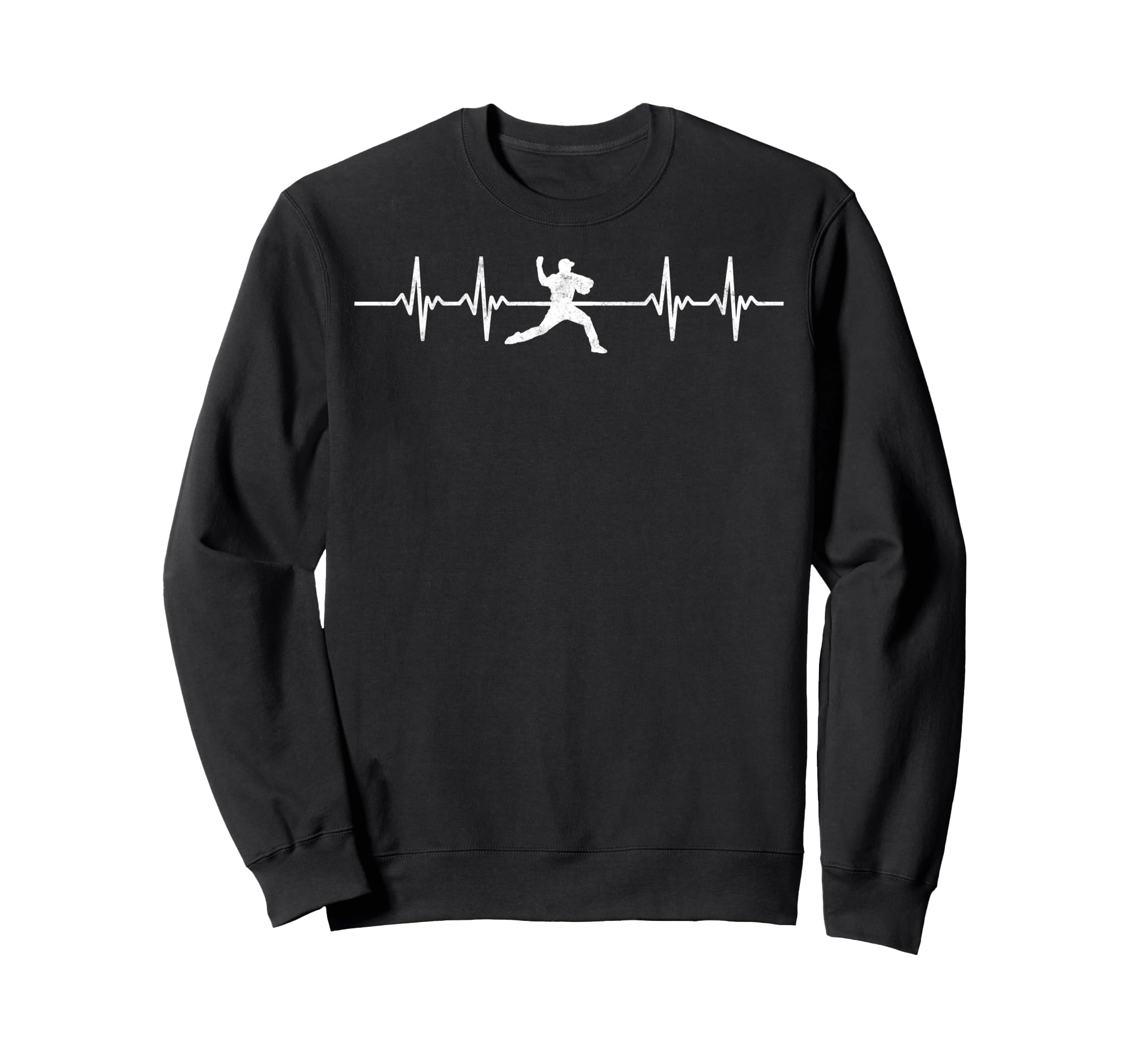 Baseball Player Heartbeat Coach Sweatshirt - Minimalist Print for Adults - T-Shirt, Sweatshirt, Hoodie