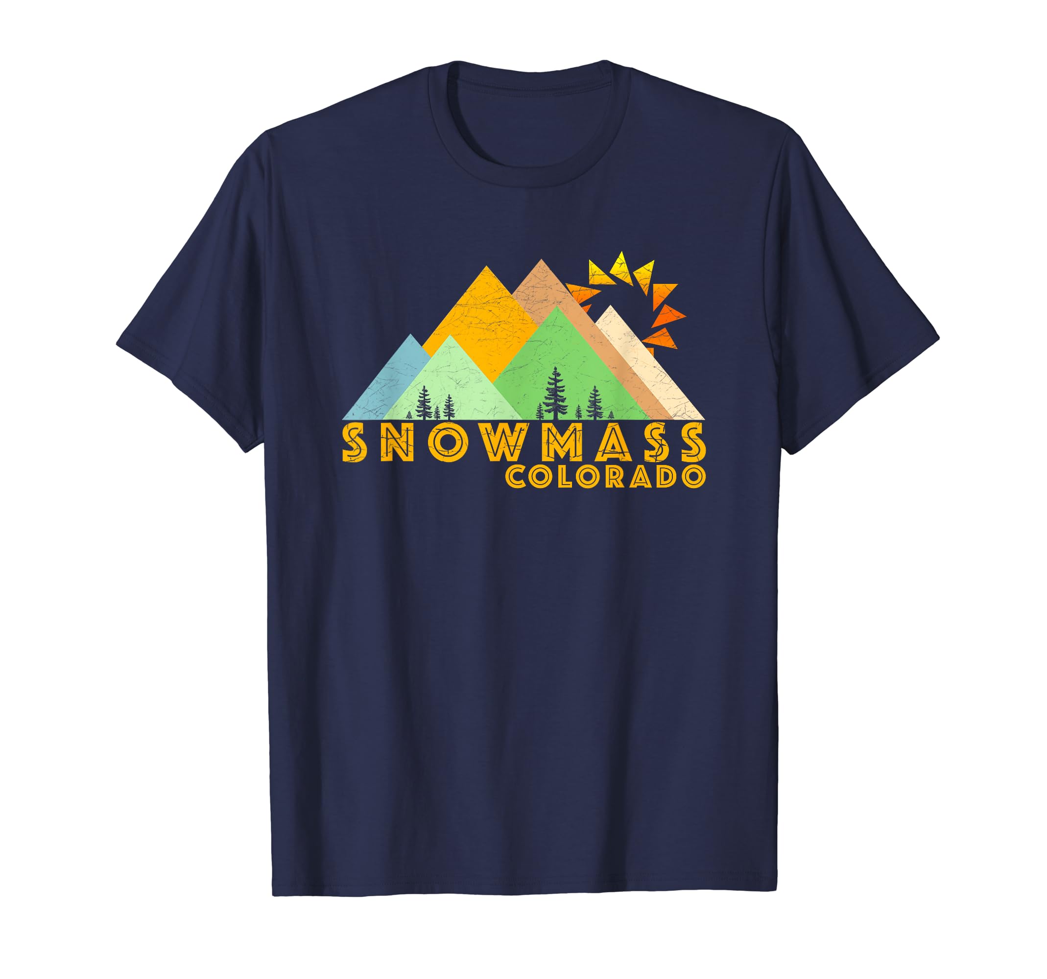 Snowmass Co Distressed T-Shirt - Trendy Graphic Men Women - T-Shirt, Sweatshirt, Hoodie