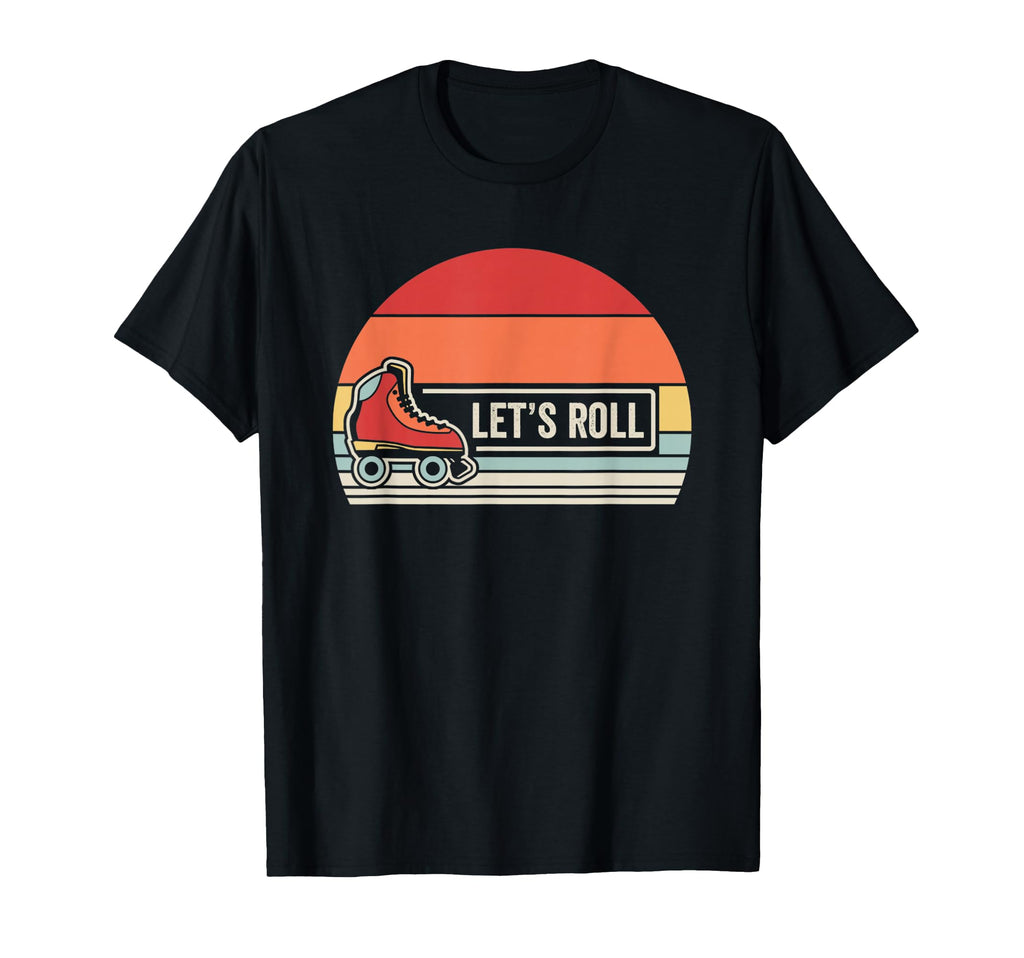 Lets Roll Roller Skate 70S 80S Sunset T-Shirt - Custom Art Print for Adults - T-Shirt, Sweatshirt, Hoodie