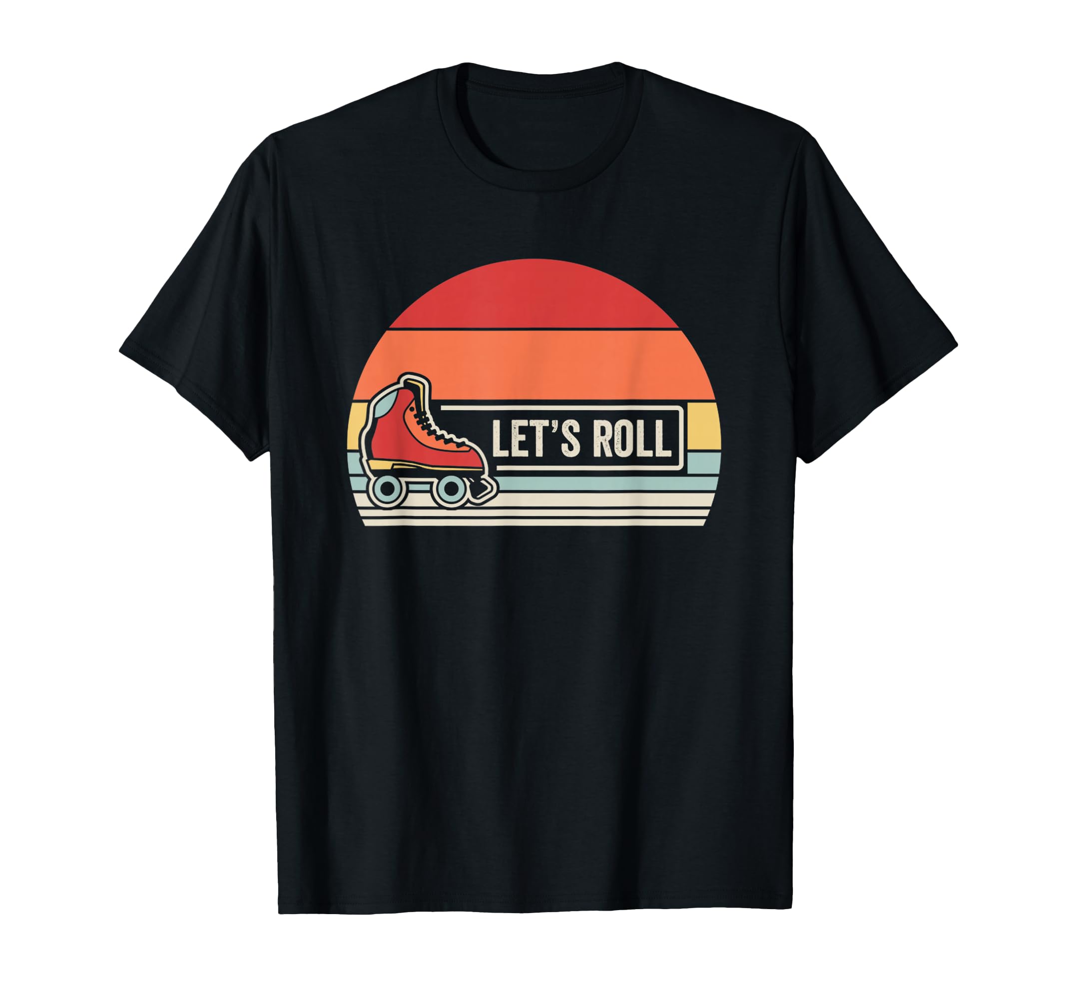 Lets Roll Roller Skate 70S 80S Sunset T-Shirt - Custom Art Print for Adults - T-Shirt, Sweatshirt, Hoodie