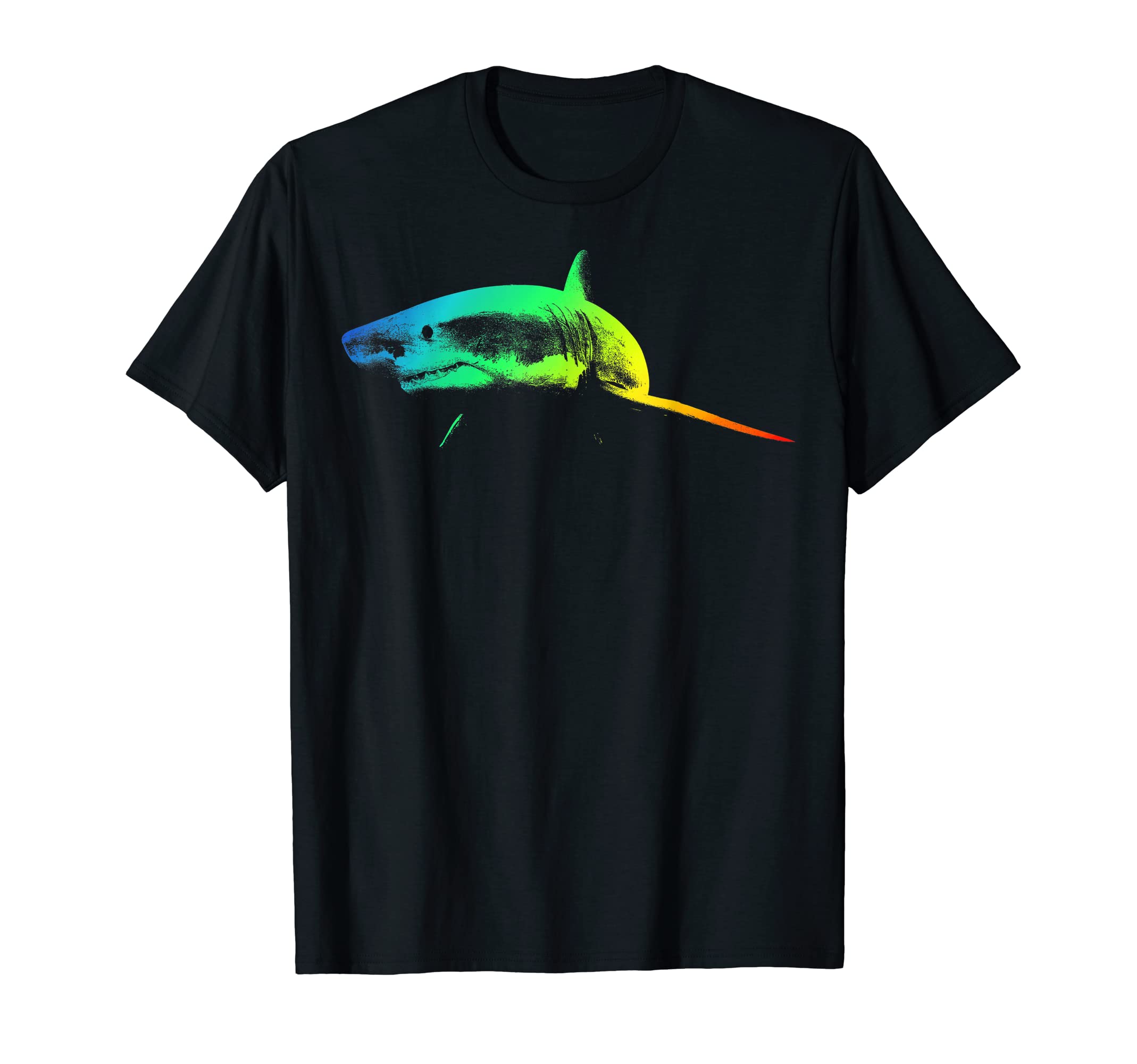 Shark Colorful Rainbow T-Shirt - Trendy Graphic for Adults - T-Shirt, Sweatshirt, Hoodie