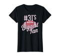 Number 31 Biggest Fan Football Mom T-Shirt - Minimalist Print Unisex - T-Shirt, Sweatshirt, Hoodie