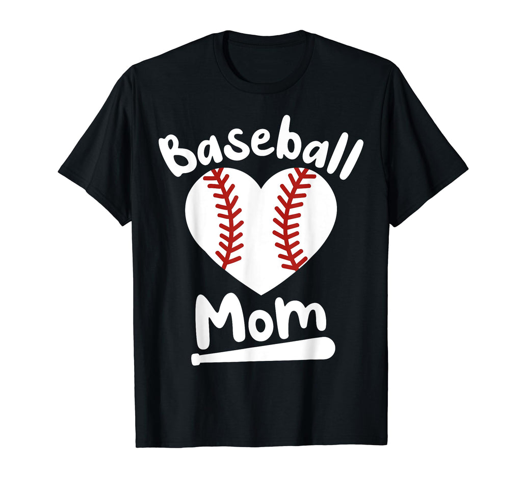 Baseball Mom Funny Heart Present T-Shirt - Aesthetic Graphic for Adults - T-Shirt, Sweatshirt, Hoodie