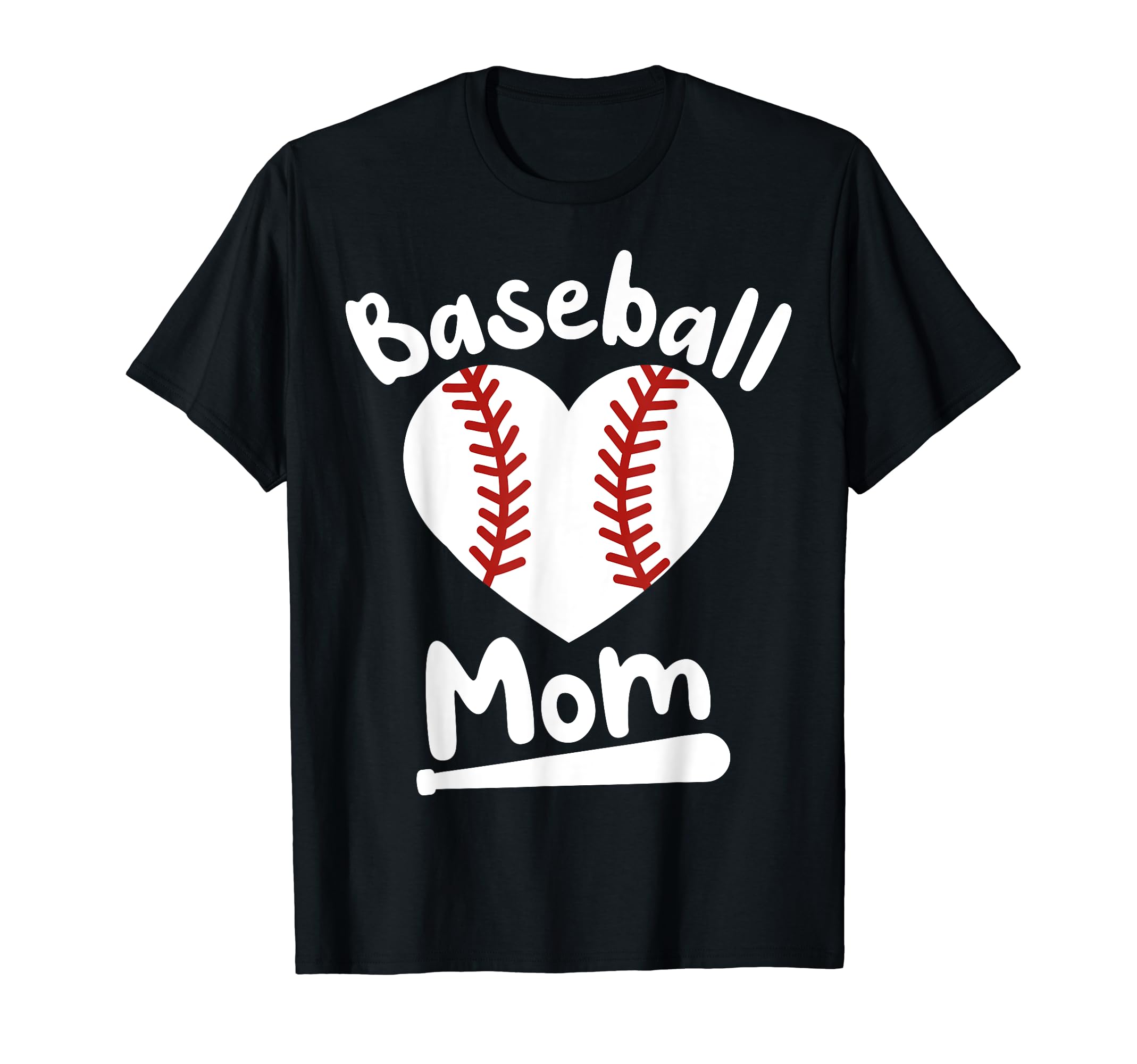 Baseball Mom Funny Heart Present T-Shirt - Aesthetic Graphic for Adults - T-Shirt, Sweatshirt, Hoodie