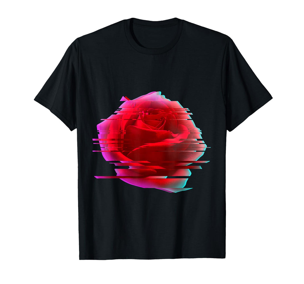 Glitch Rose Vaporwave Aesthetic Trippy T-Shirt - Streetwear Style Unisex - T-Shirt, Sweatshirt, Hoodie