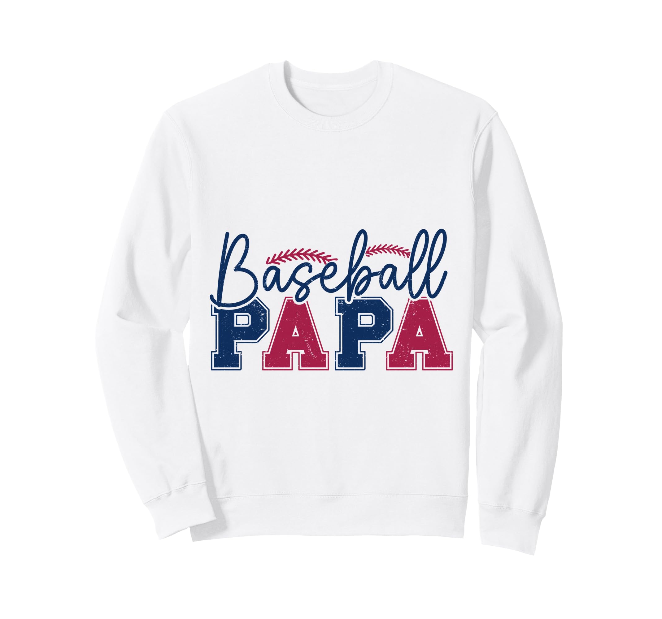 Baseball Papa Red Blue Varsity Sweatshirt - Graphic Print for Adults - T-Shirt, Sweatshirt, Hoodie