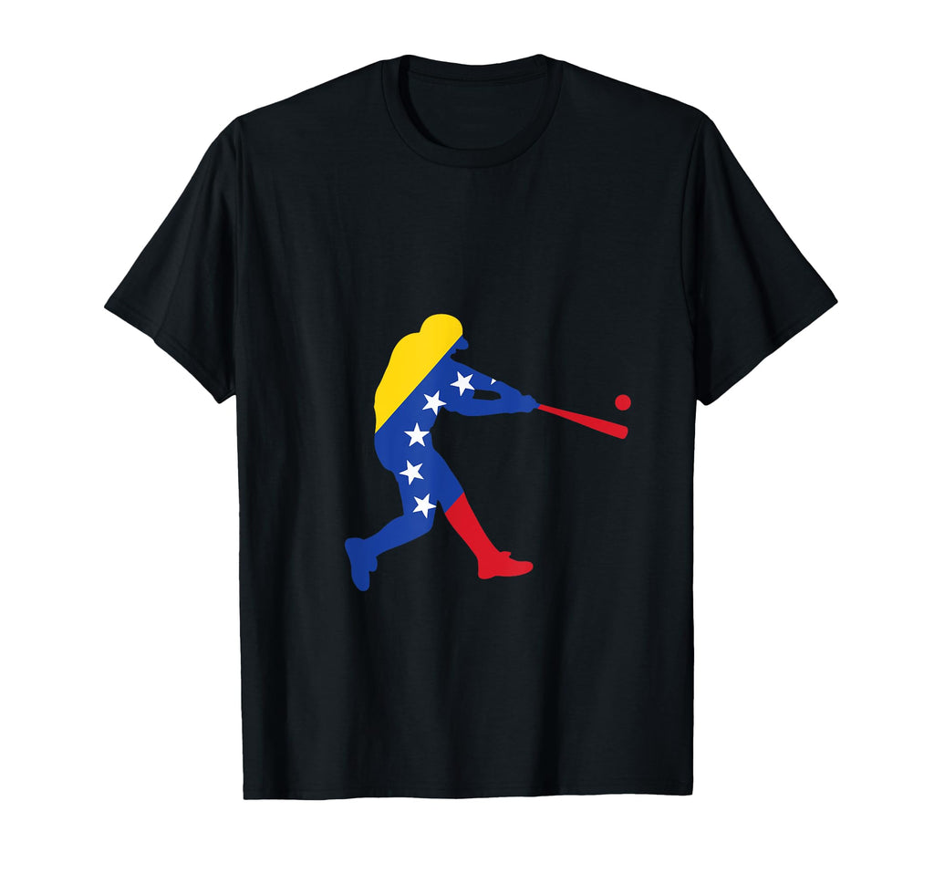 Venezuela Baseball Batter Flag Stars T-Shirt - Novelty Apparel Unisex - T-Shirt, Sweatshirt, Hoodie
