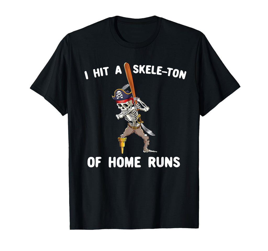 Skeleton Pirate Baseball Batting T-Shirt - Streetwear Style for Adults - T-Shirt, Sweatshirt, Hoodie