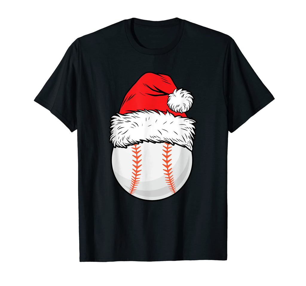 Baseball Ball Santa Hat Matching T-Shirt - Minimalist Print for Adults - T-Shirt, Sweatshirt, Hoodie