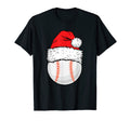 Baseball Ball Santa Hat Matching T-Shirt - Minimalist Print for Adults - T-Shirt, Sweatshirt, Hoodie