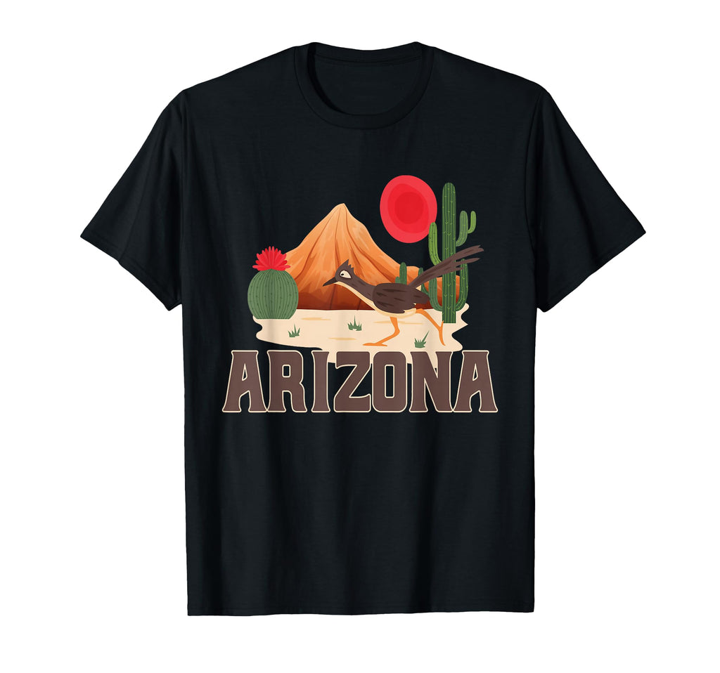 Arizona Roadrunner Boho Desert Cactus T-Shirt - Custom Art Print Unisex - T-Shirt, Sweatshirt, Hoodie