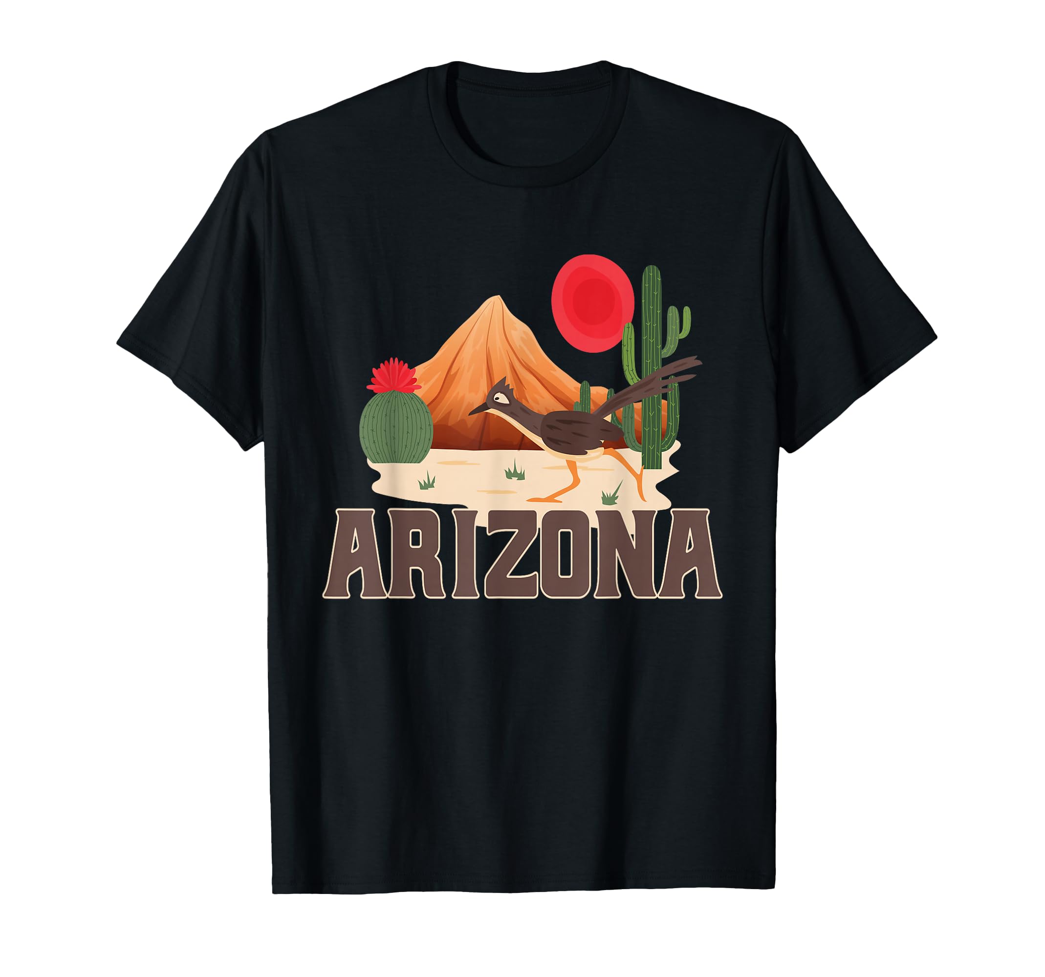 Arizona Roadrunner Boho Desert Cactus T-Shirt - Custom Art Print Unisex - T-Shirt, Sweatshirt, Hoodie