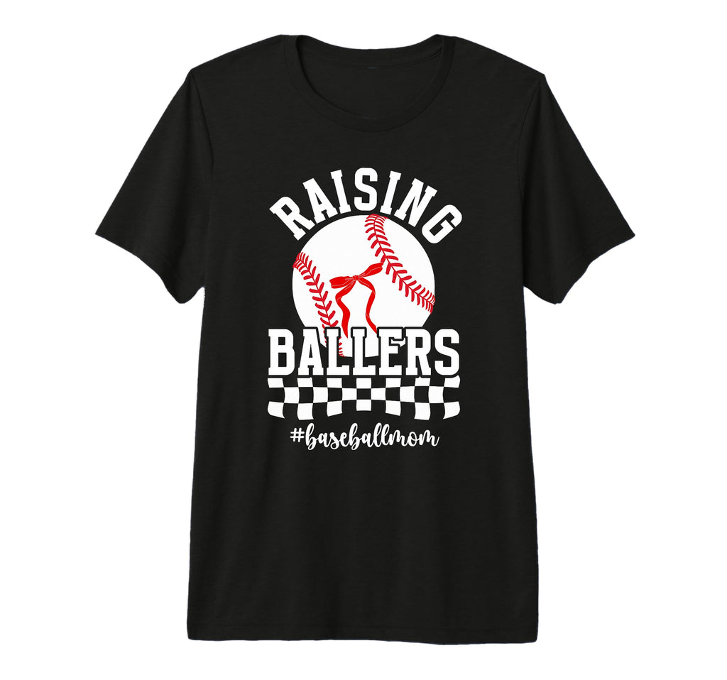 Raising Ballers Baseball Mom T-Shirt - Custom Art Print for Adults - T-Shirt, Sweatshirt, Hoodie