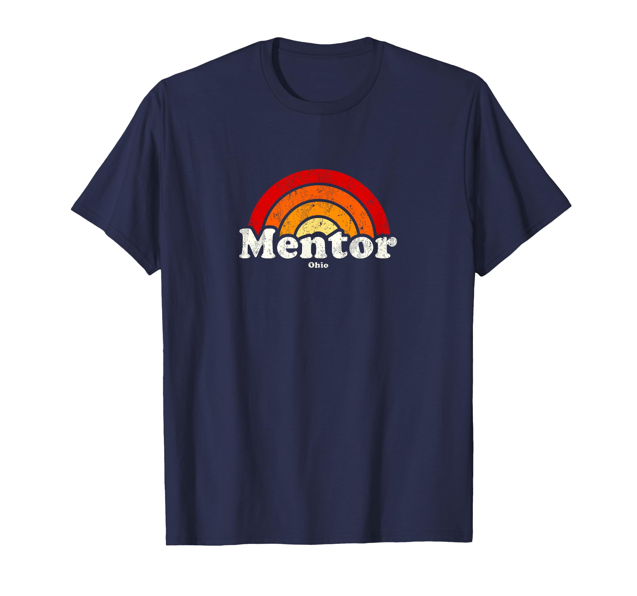 Mentor Ohio Oh 70S Rainbow T-Shirt - Aesthetic Graphic Unisex - T-Shirt, Sweatshirt, Hoodie