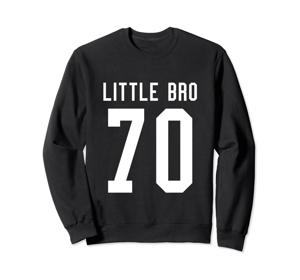 Number 70 Little Bro Biggest Fan Sweatshirt - Trendy Graphic for Adults - T-Shirt, Sweatshirt, Hoodie