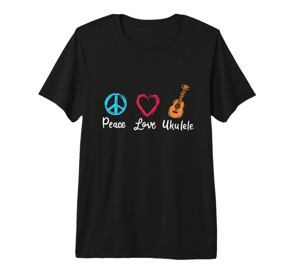 Peace Love Ukulele Tri Blend T-Shirt - Trendy Graphic Unisex - T-Shirt, Sweatshirt, Hoodie